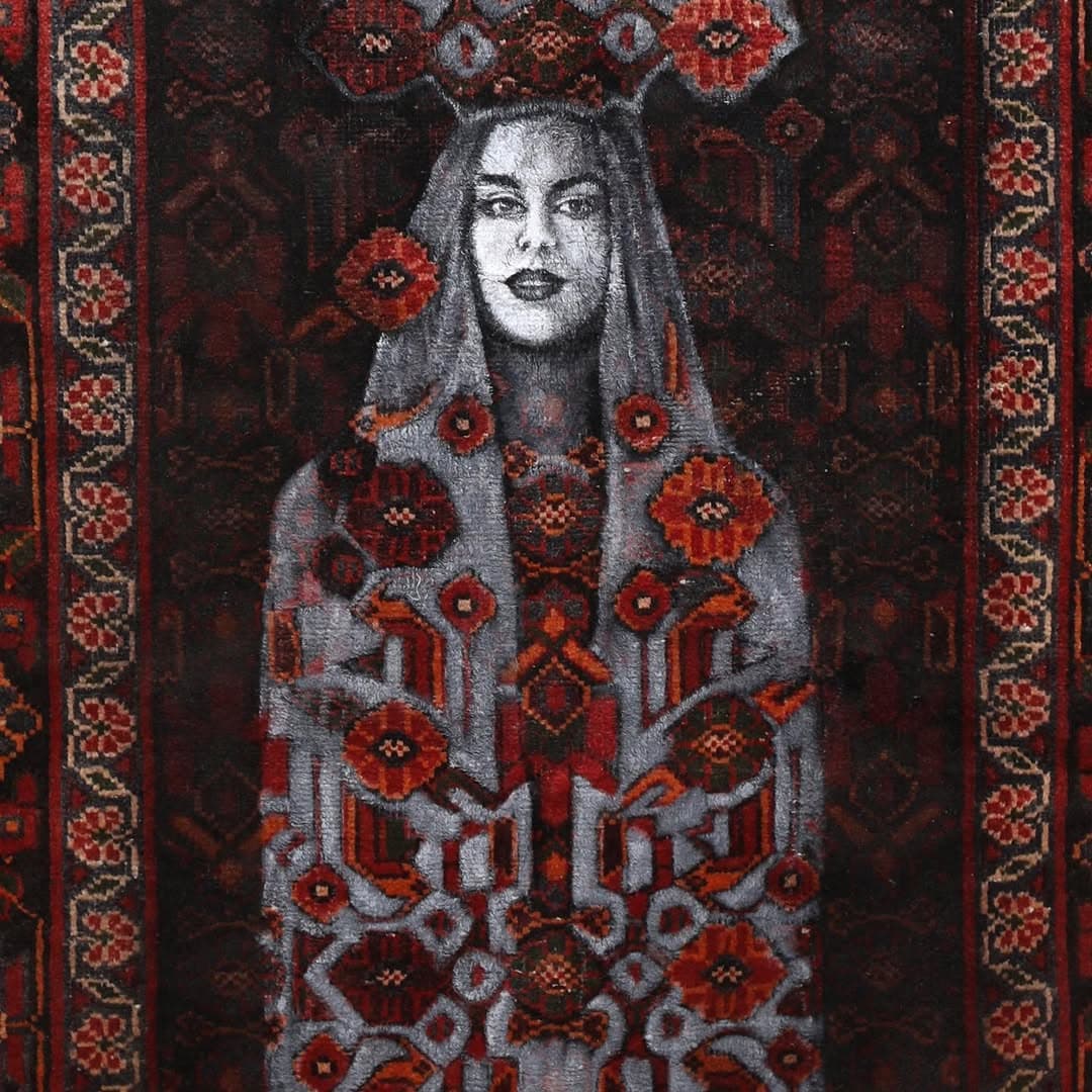 فرش نقاشی چله مدل تاج دخت