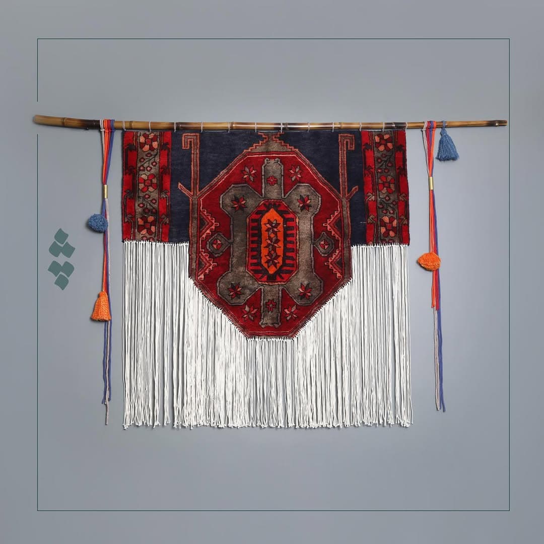 بوم فرش دست ساز چله مدل گلین