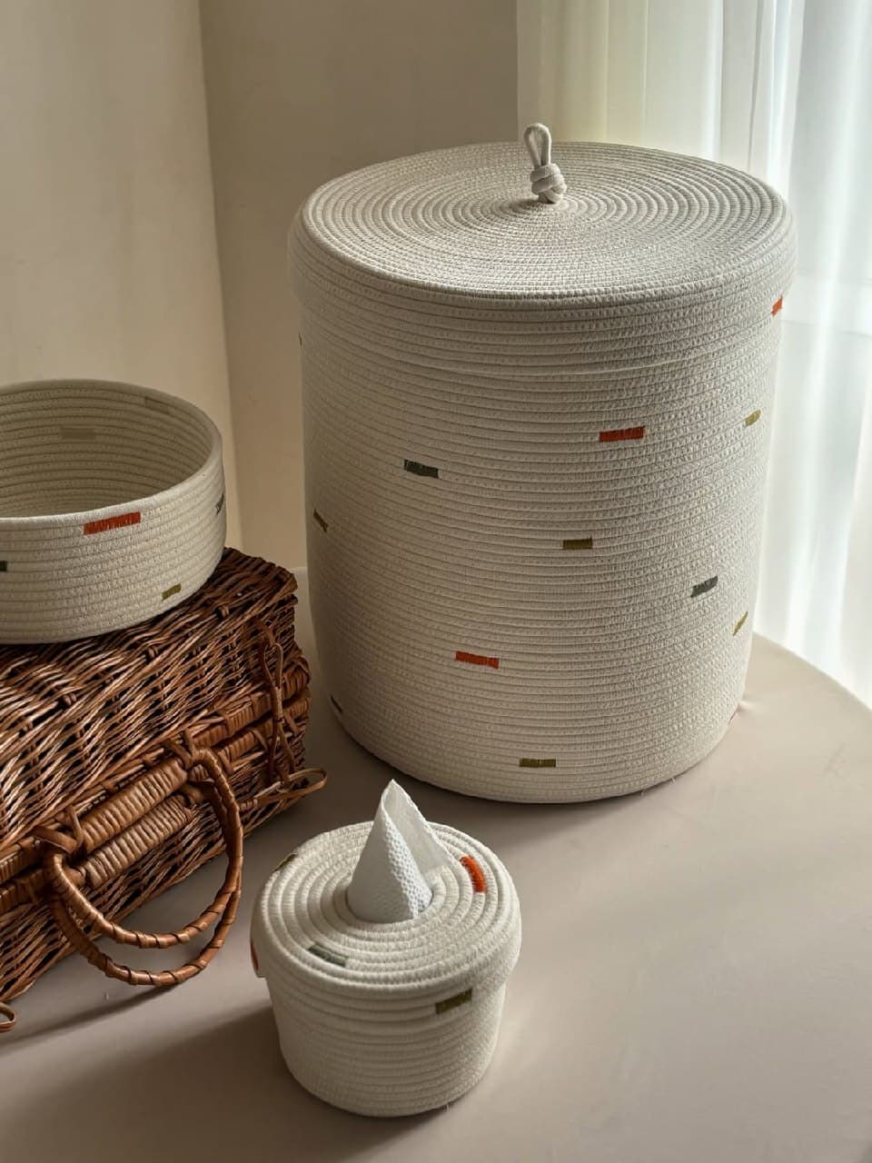 ست سبد نظم دهنده قیطانی اتاق کودک