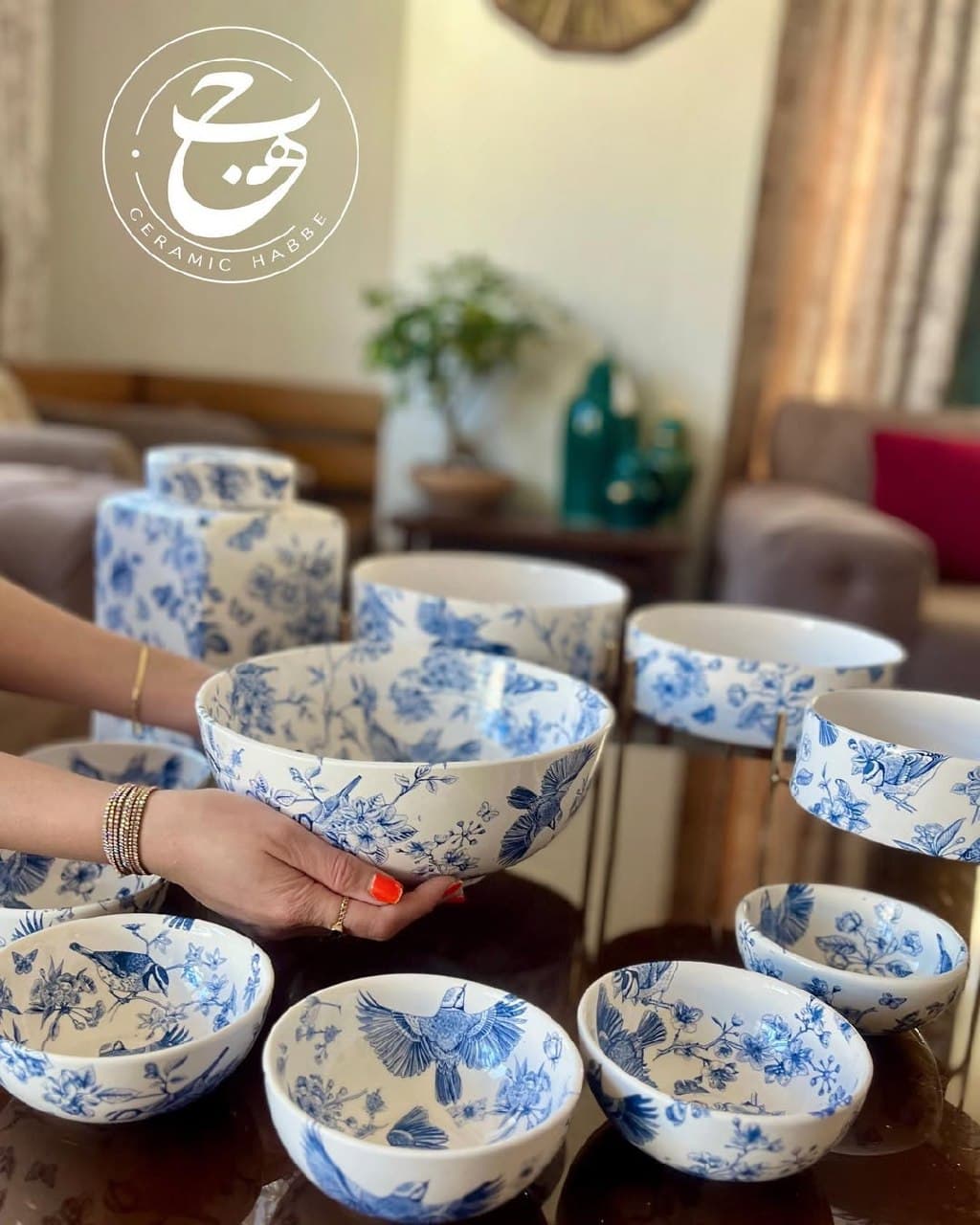 ست ظروف پذیرایی سرامیکی طرح پرواز