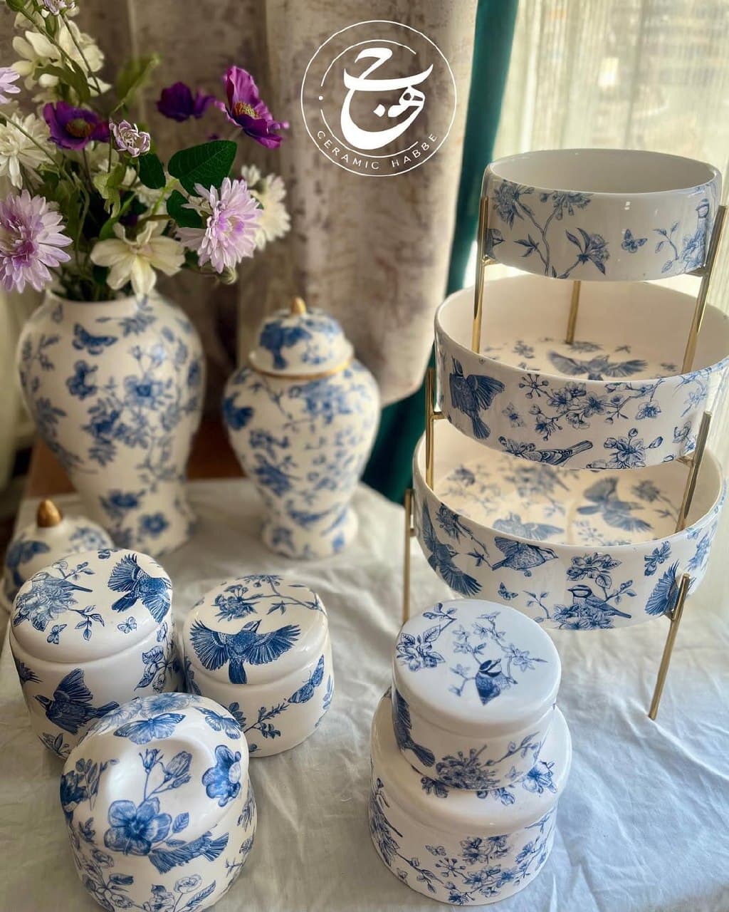 سرویس پذیرایی سرامیکی دستساز طرح پرواز