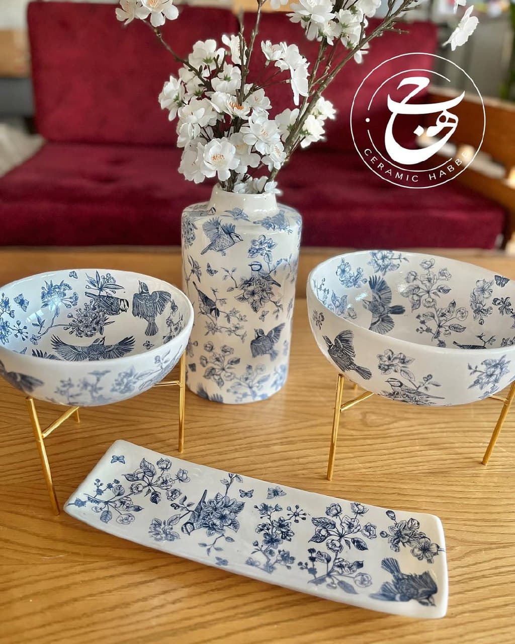 ست پذیرایی سرامیکی طرح پرواز