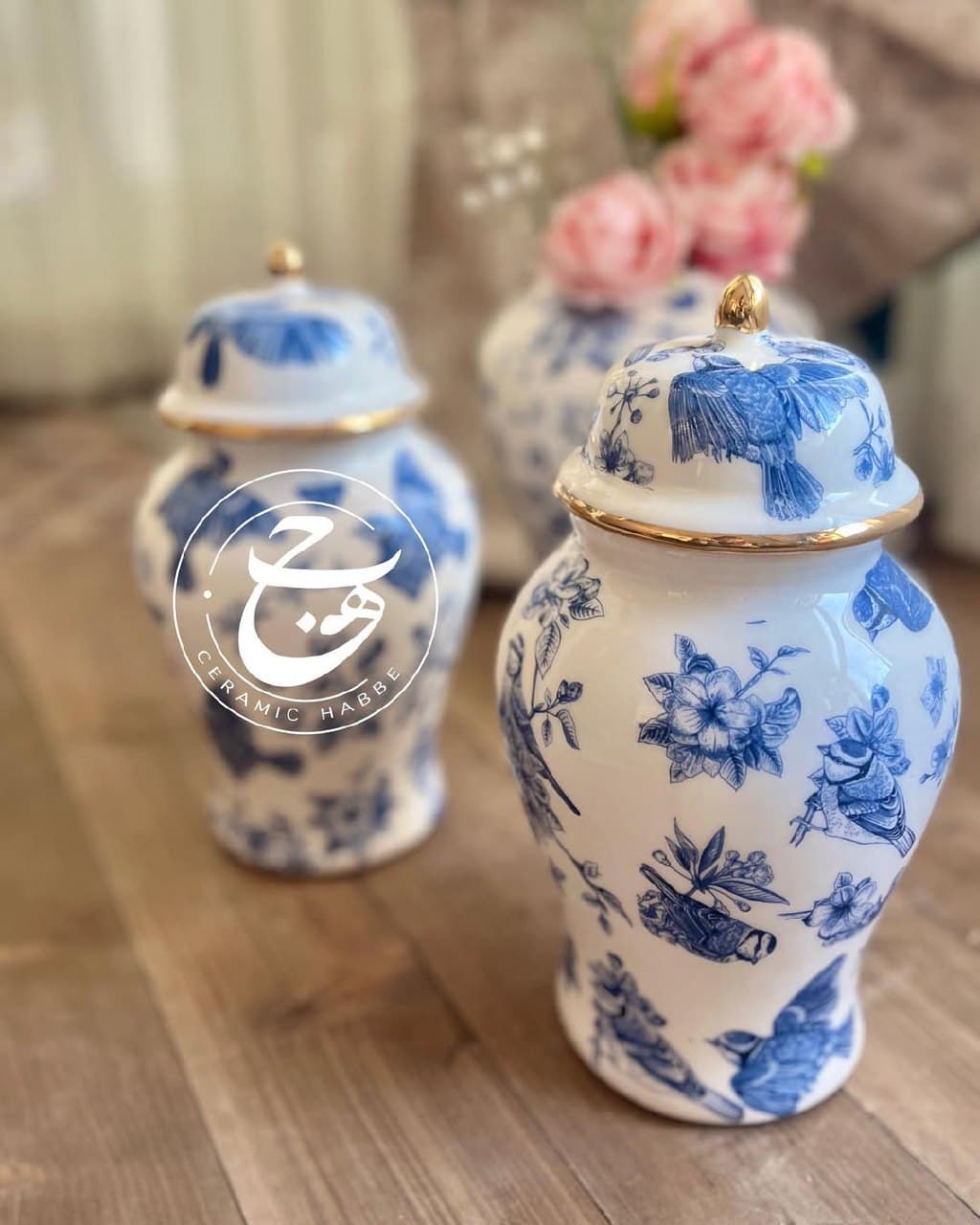 جینجر جار سرامیکی دکوری طرح پرواز