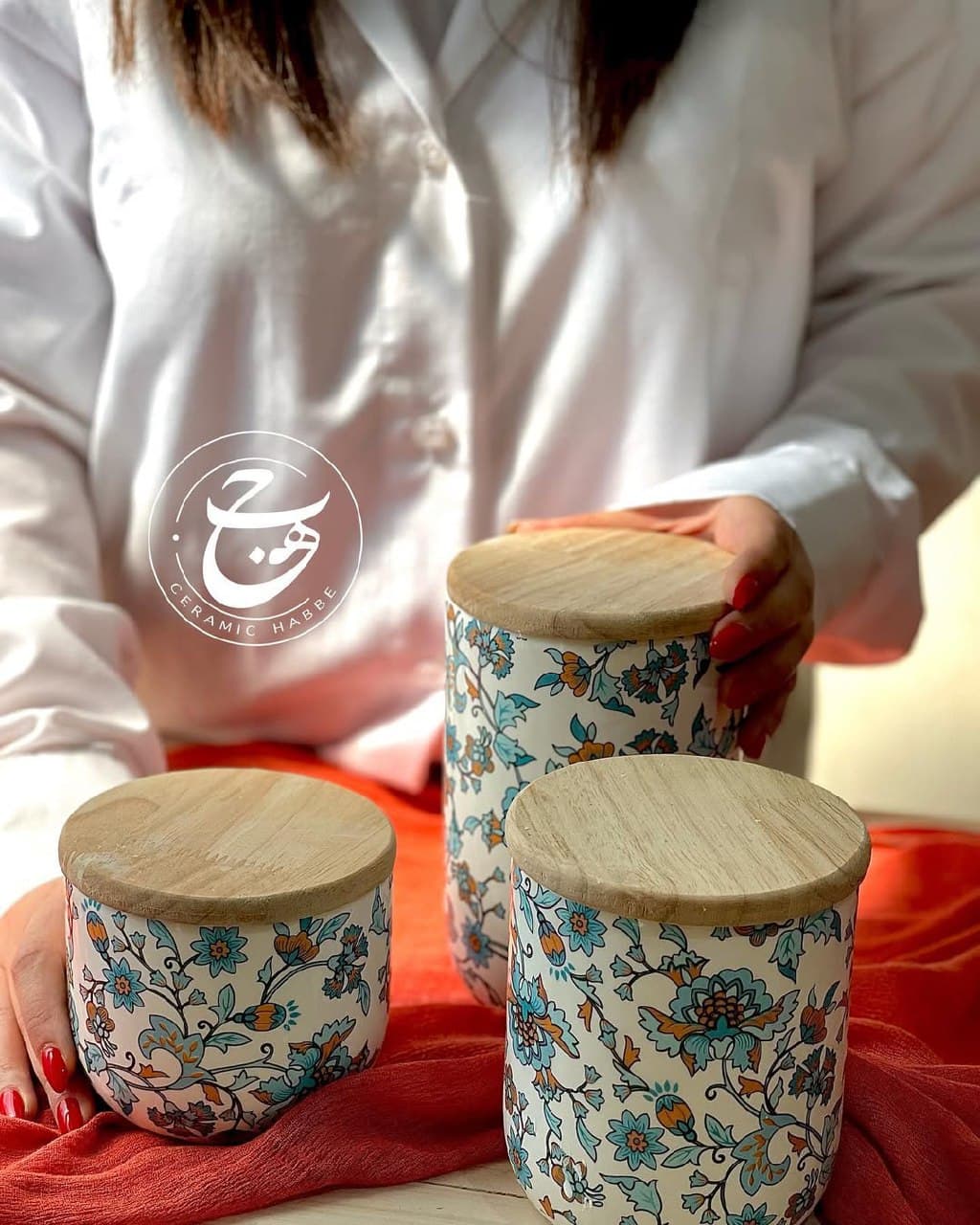 ست بانکه سرامیکی سه عددی طرح بته جقه