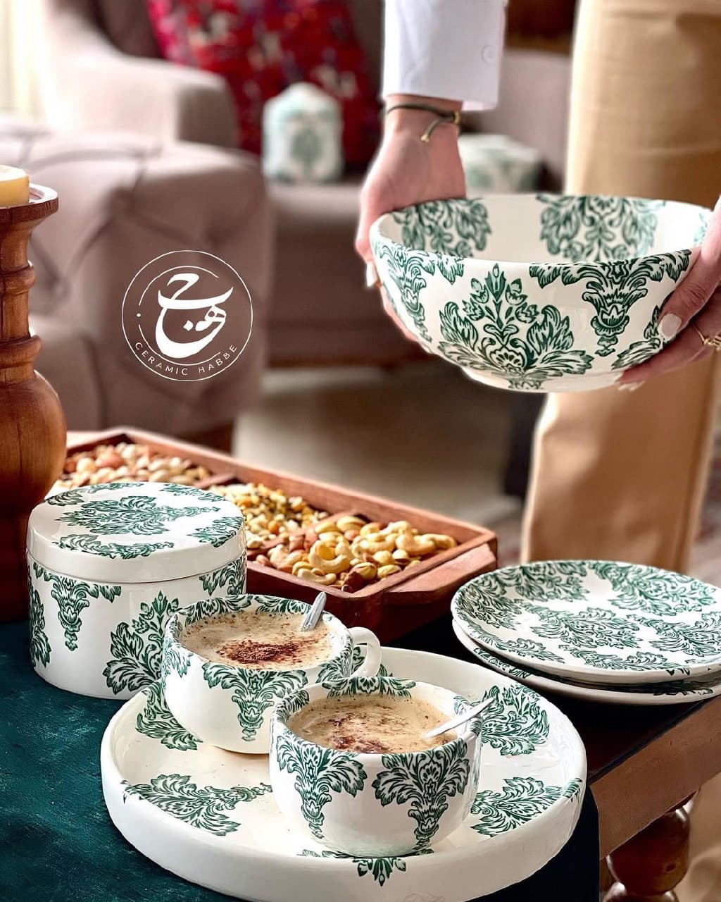 ست پذیرایی سرامیکی دست ساز طرح شاه صنم