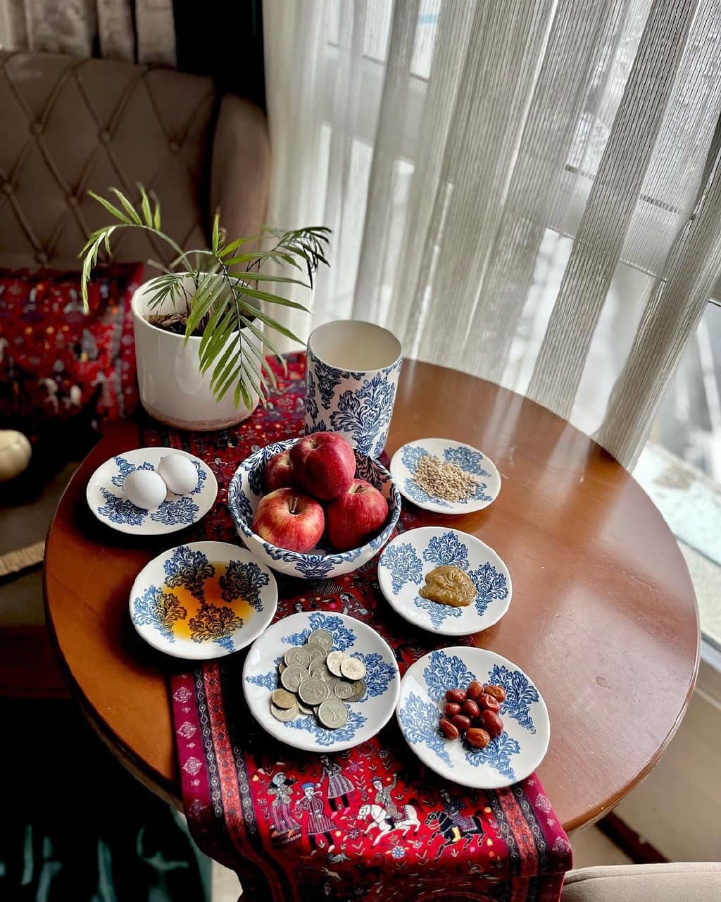 ست ظروف هفت سین سرامیکی طرح شاه صنم