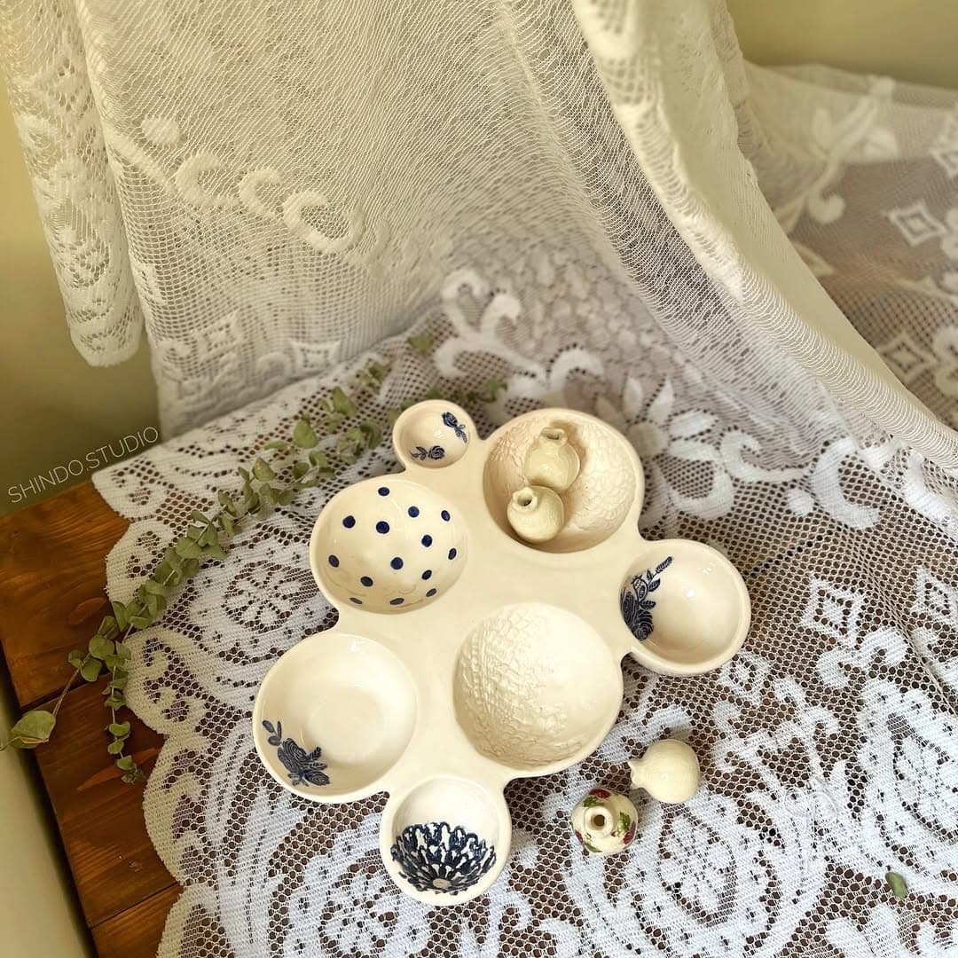 اردور خوری سرامیکی دست ساز شیندو استودیو مدل حبابی