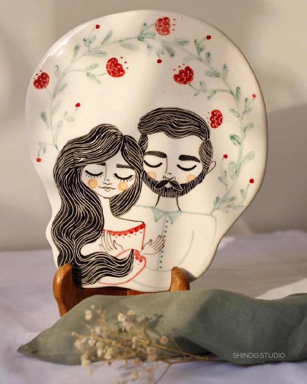 دیوارکوب و تخته سرو سرامیکی دستساز طرح بهار