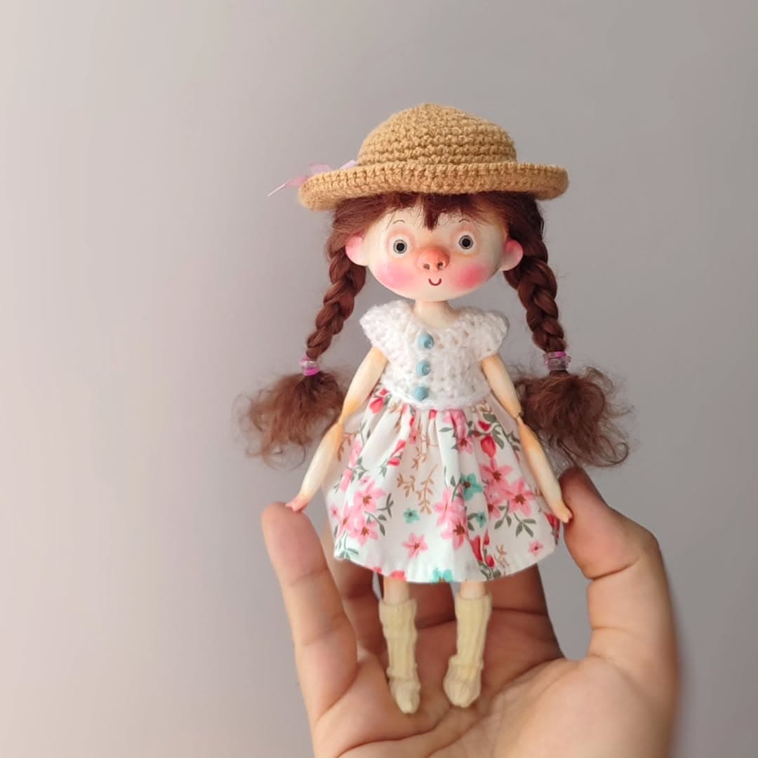 عروسک دست ساز مفصلی کلکسیونی مدل دختر فانتزی