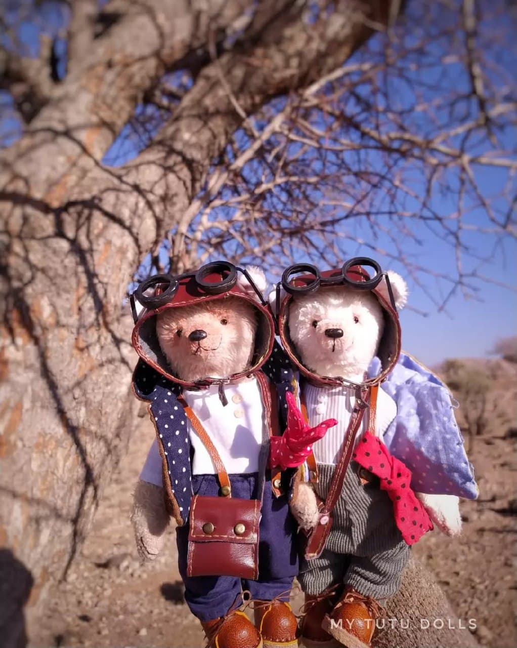 عروسک دستساز خرس خلبان کلکسیونی