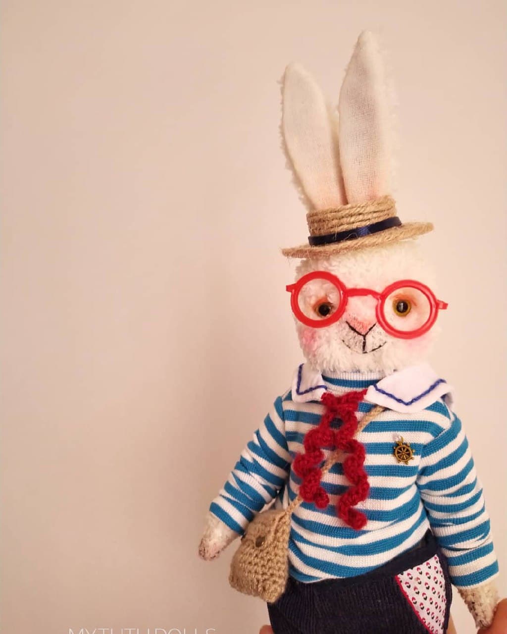 عروسک دستساز خرگوش ملوان مفصلی