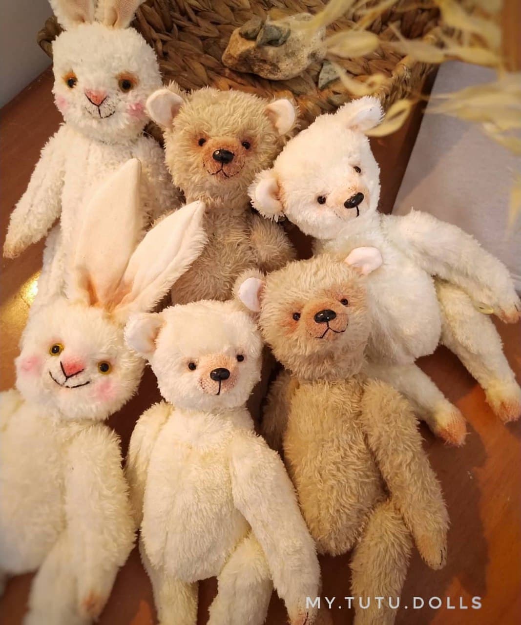 عروسک پولیشی دستساز طرح خرس تدی و خرگوش