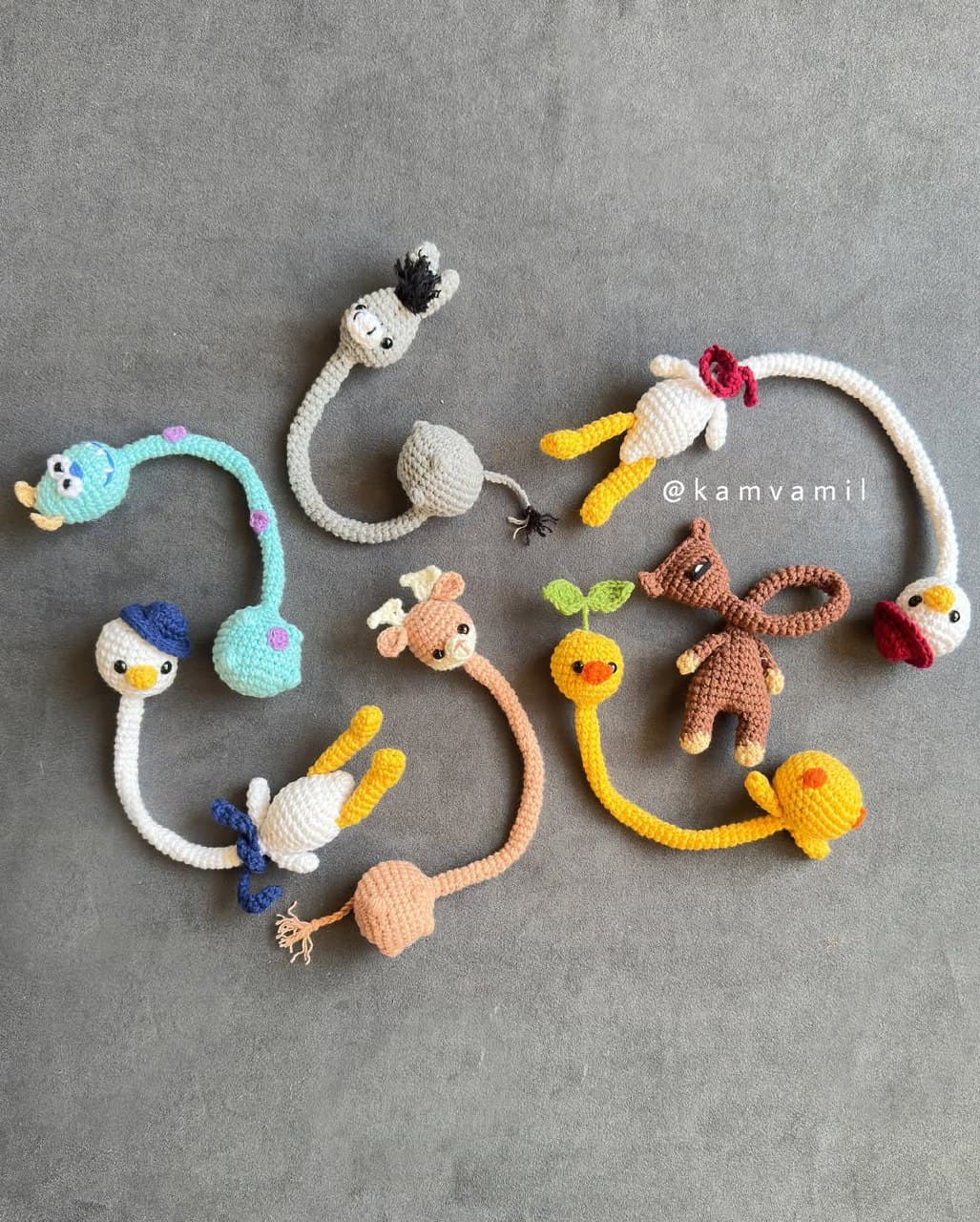 آویز کیف و جاکلیدی فانتزی حیوانات گردن دراز دستبافت