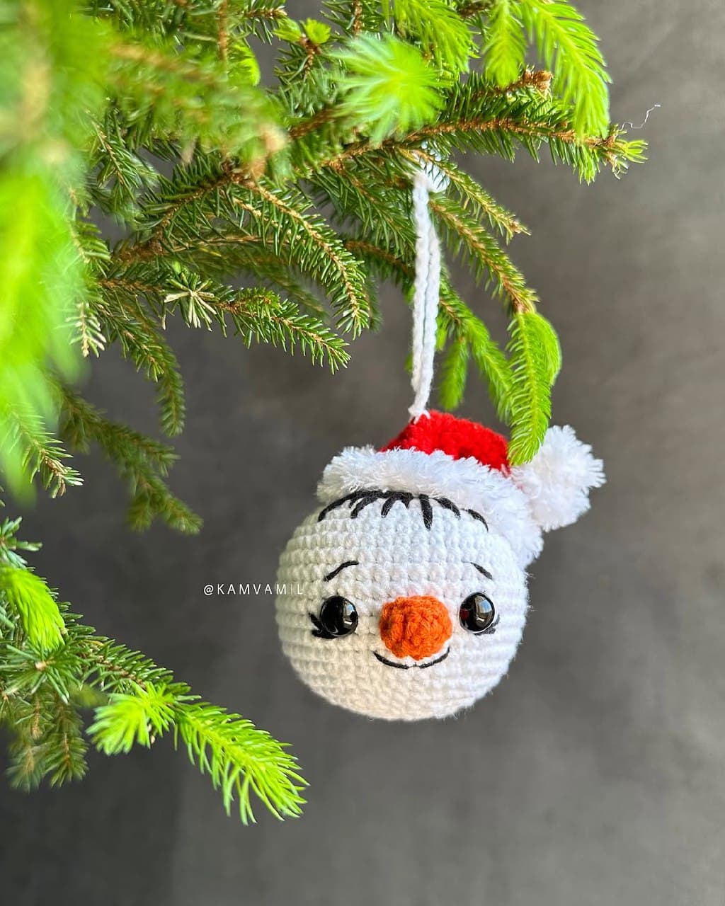 آویز تزئینی درخت کریسمس مدل آدم برفی بافتنی