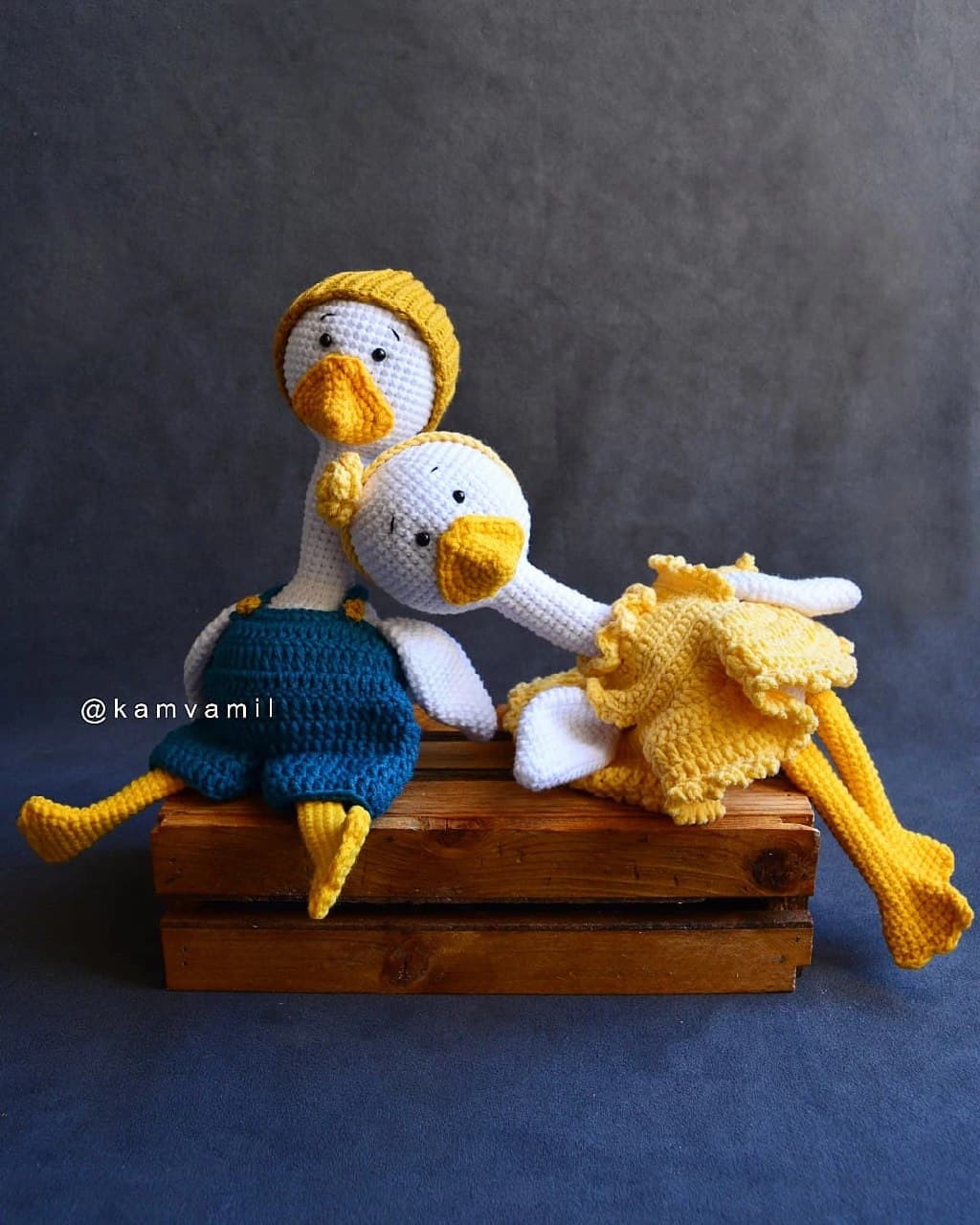 عروسک بافتنی مدل غاز عاشق مجموعه دو عددی