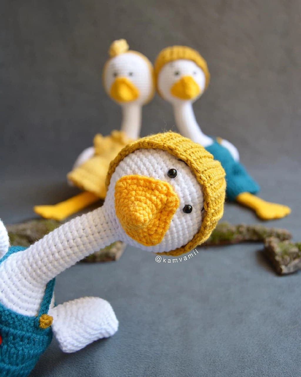 عروسک بافتنی غاز دستباف با کاموای کتان ترک