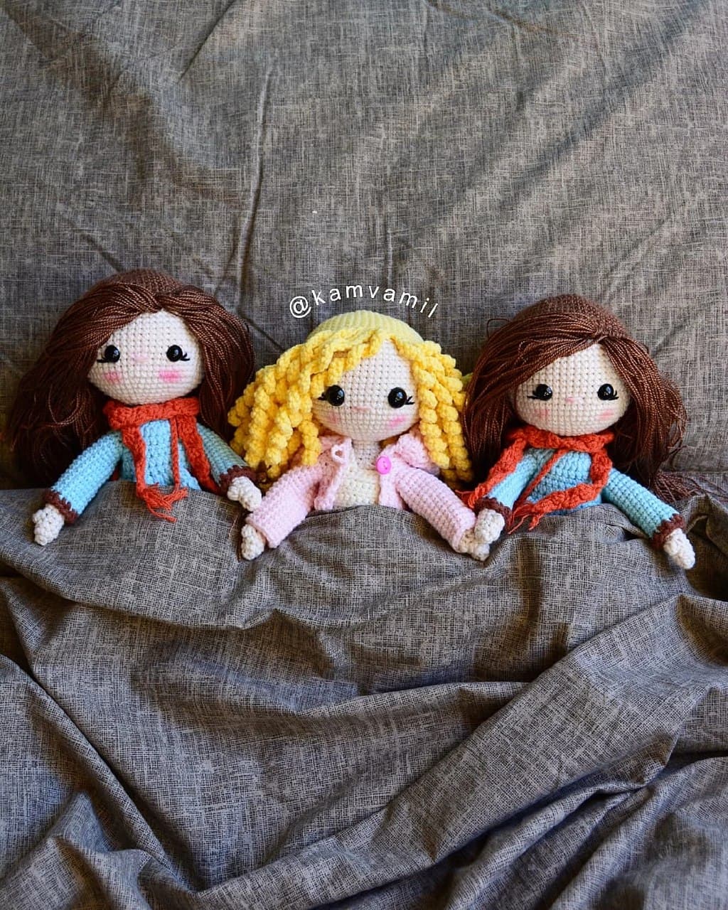 عروسک بافتنی دست ساز دخترانه کاموامیل