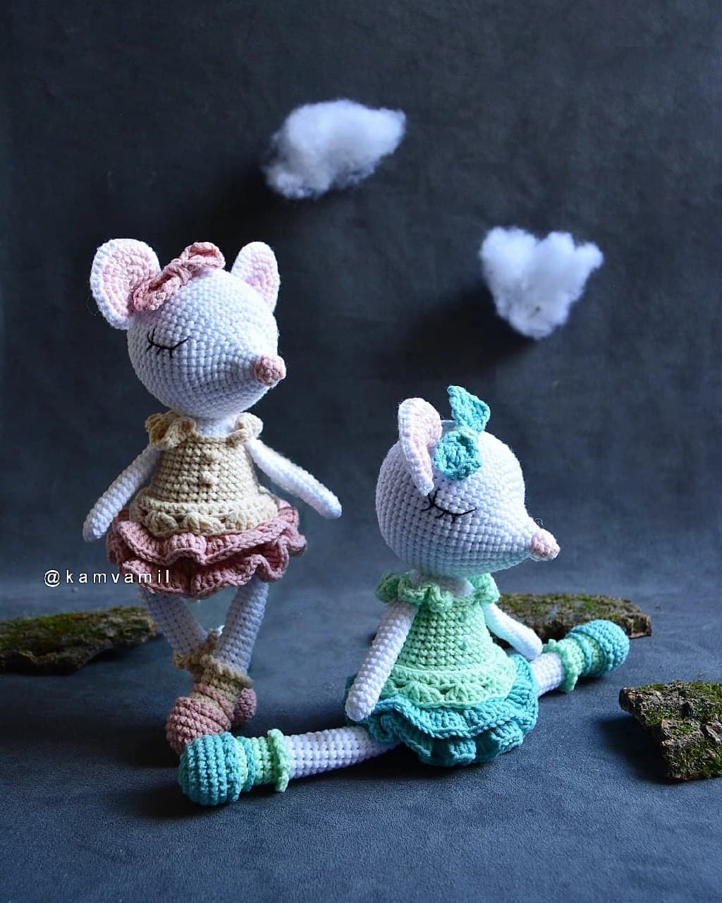 عروسک بافتنی مدل موش بالرین