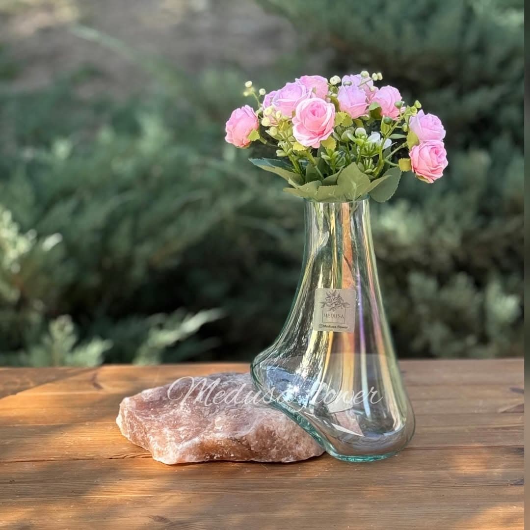 گلدان شیشه ای دست ساز مدوسا مدل تک نسخه