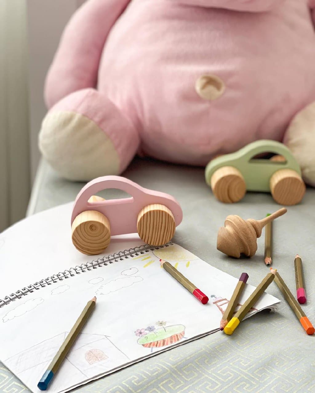 ماشین چوبی اسباب بازی کودک دست ساز