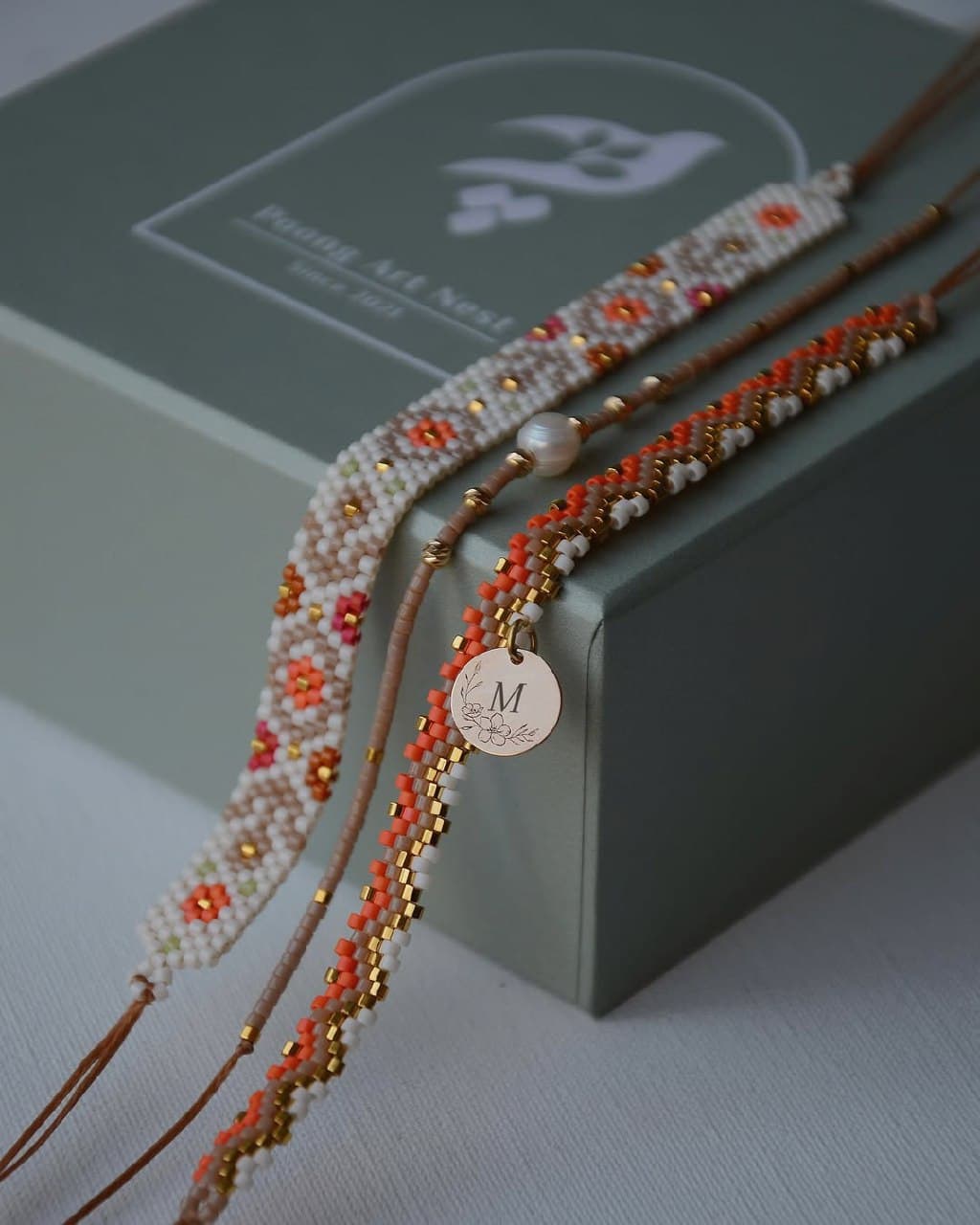 ست دستبند بهاری گلجان با طلا و منجوق میوکی