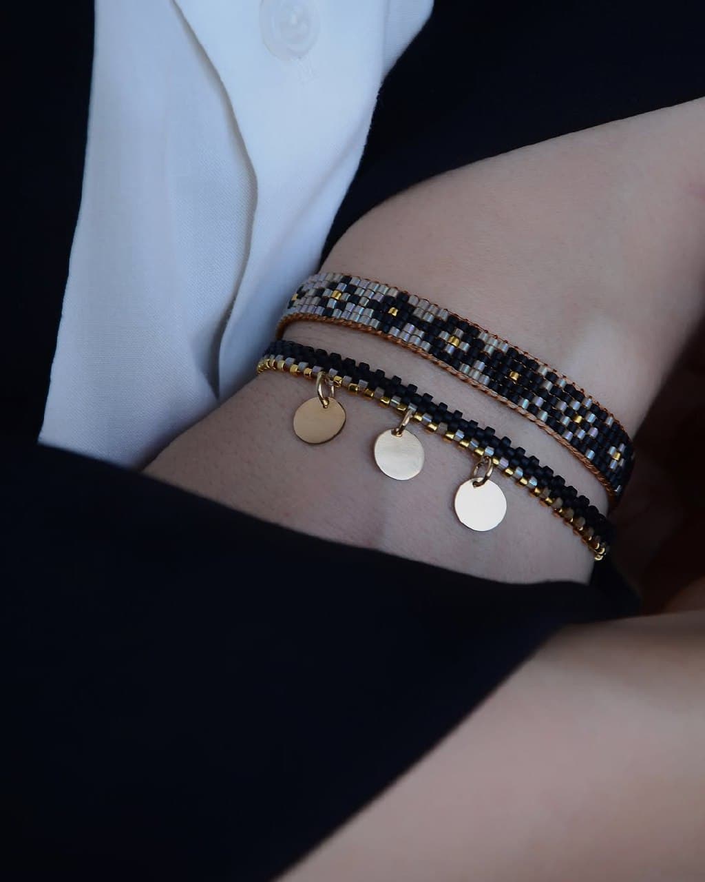 ست دستبند طلا و میوکی مدل پرتو