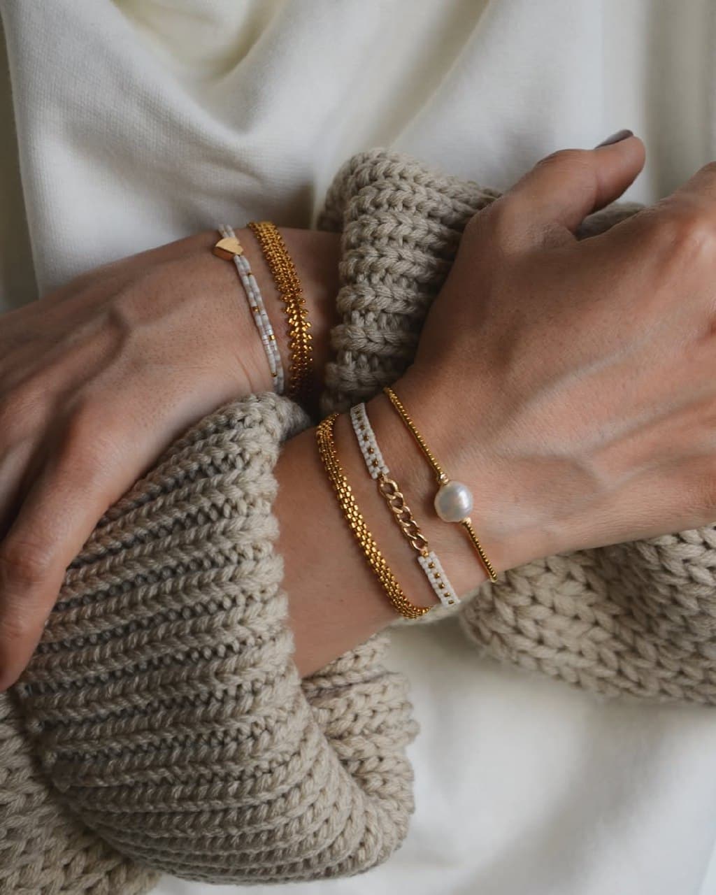 دستبند طلا و میوکی طرح قلب