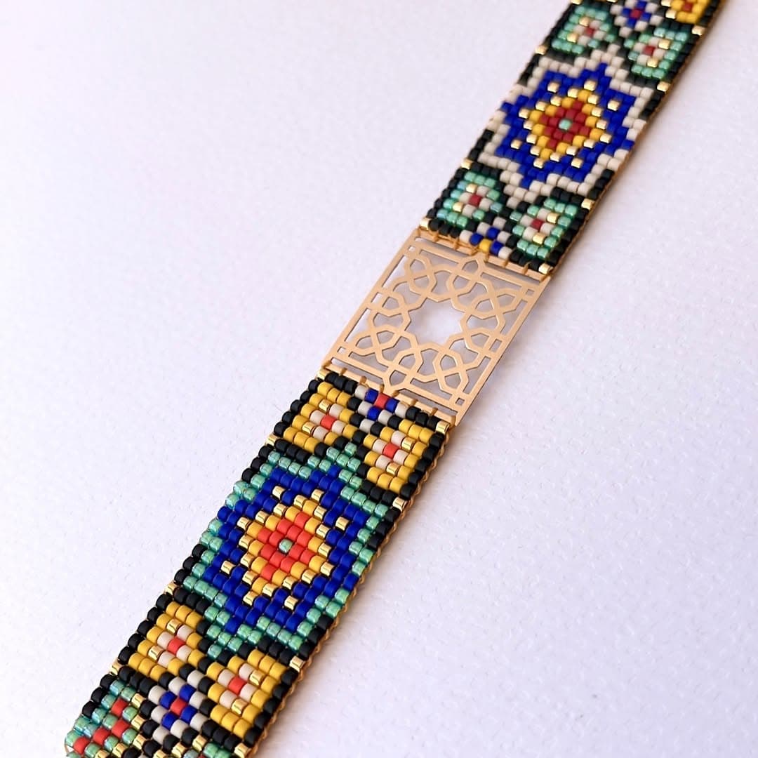 دستبند طلا و میوکی زنانه طرح گلستان