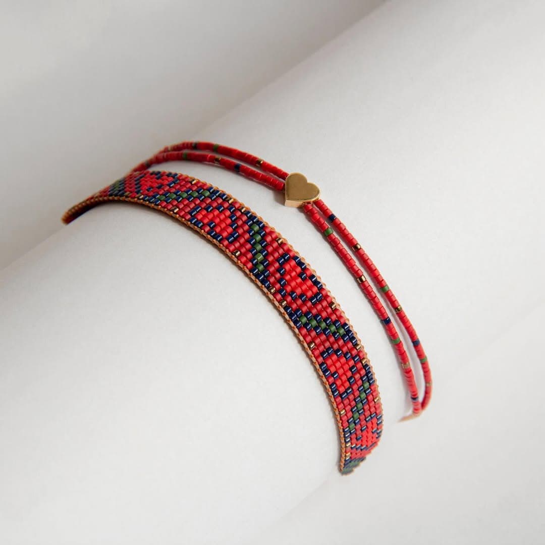 ست دستبند طلا و میوکی زنانه مدل صنم