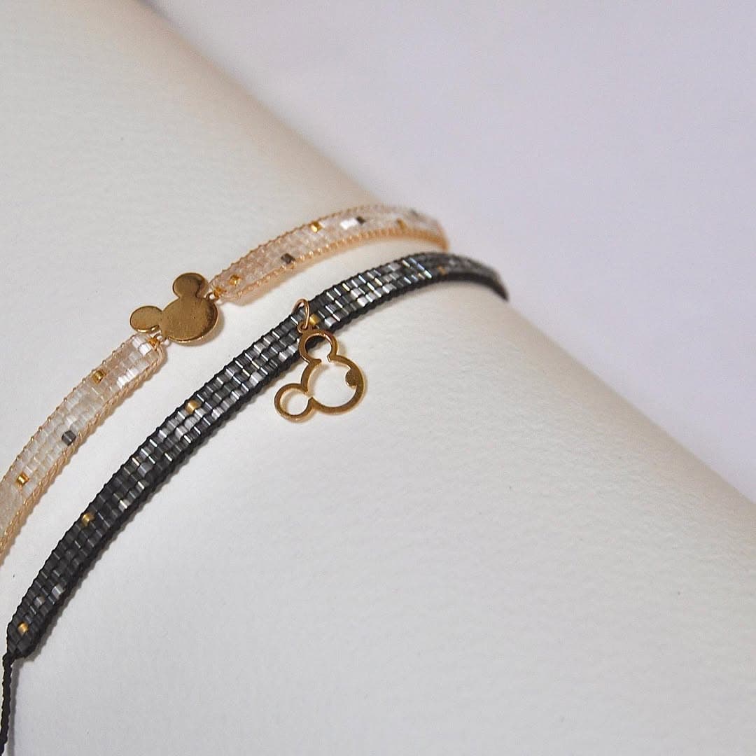 دستبند طلا منجوقی طرح میکی ماوس