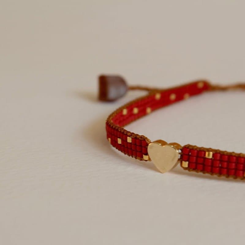 دستبند طلا منجوقی طرح قلب مدل دلبر