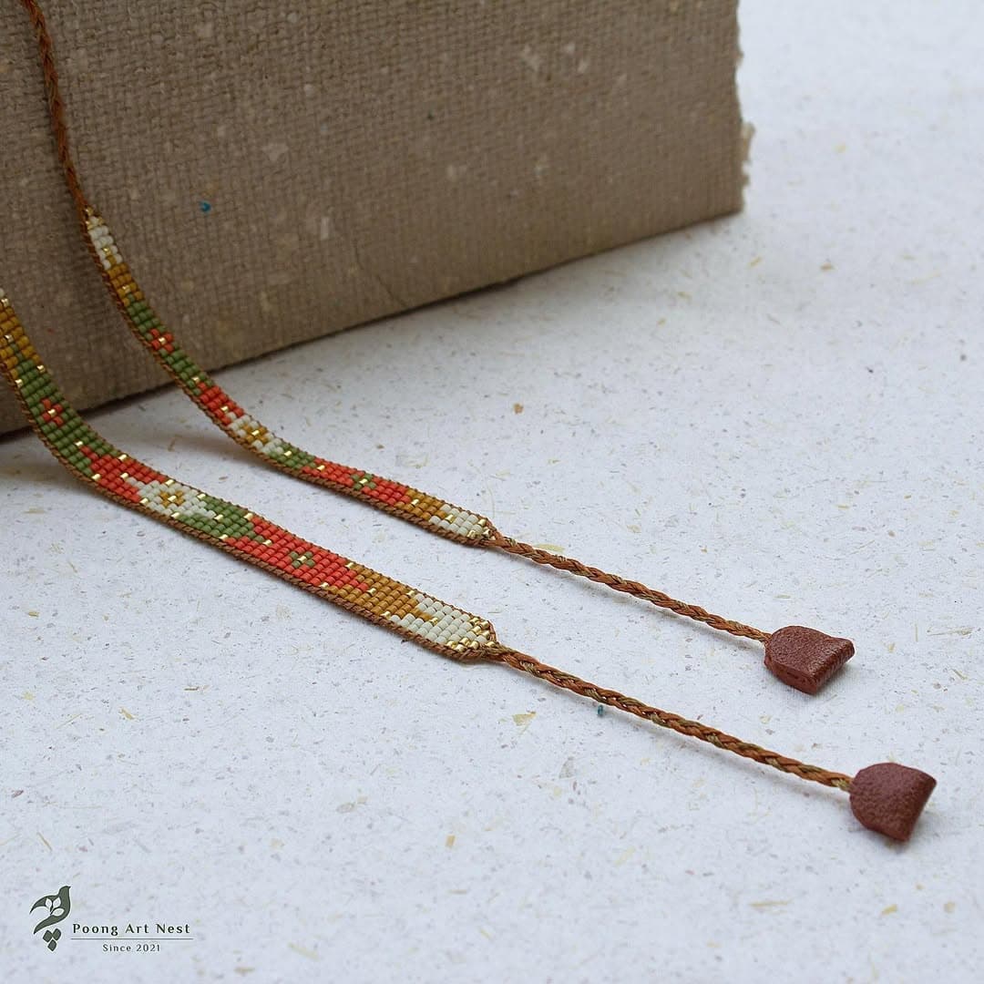 ست دستبند مادر و دختر میوکی دستباف با قفل چرمی