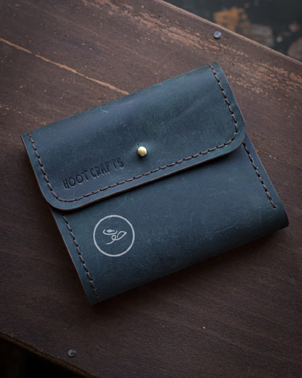 کیف پول چرم طبیعی دست دوز حوت مدل جیبی