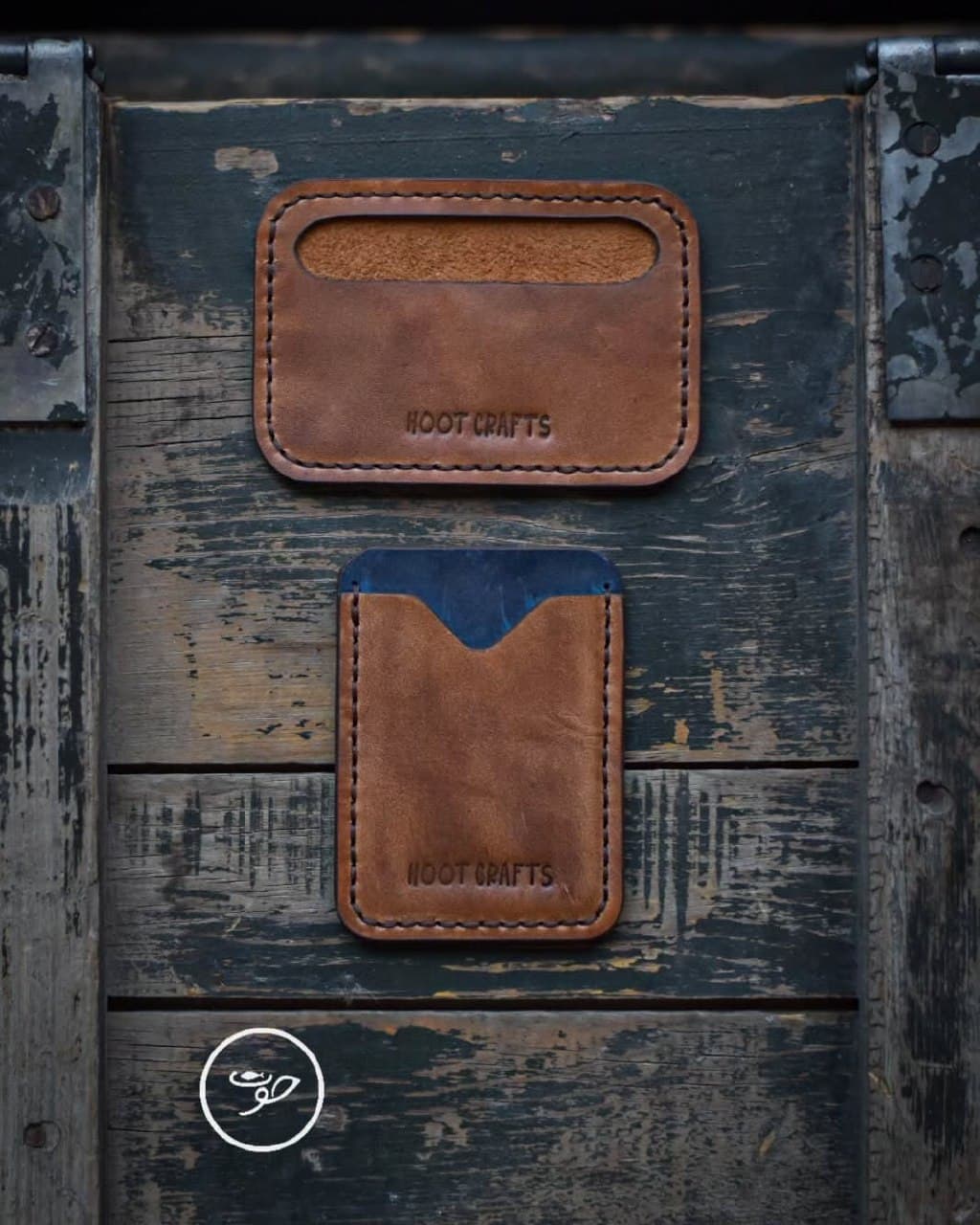 جاکارتی چرمی دست دوز دو رنگ مدل کریزی هورس