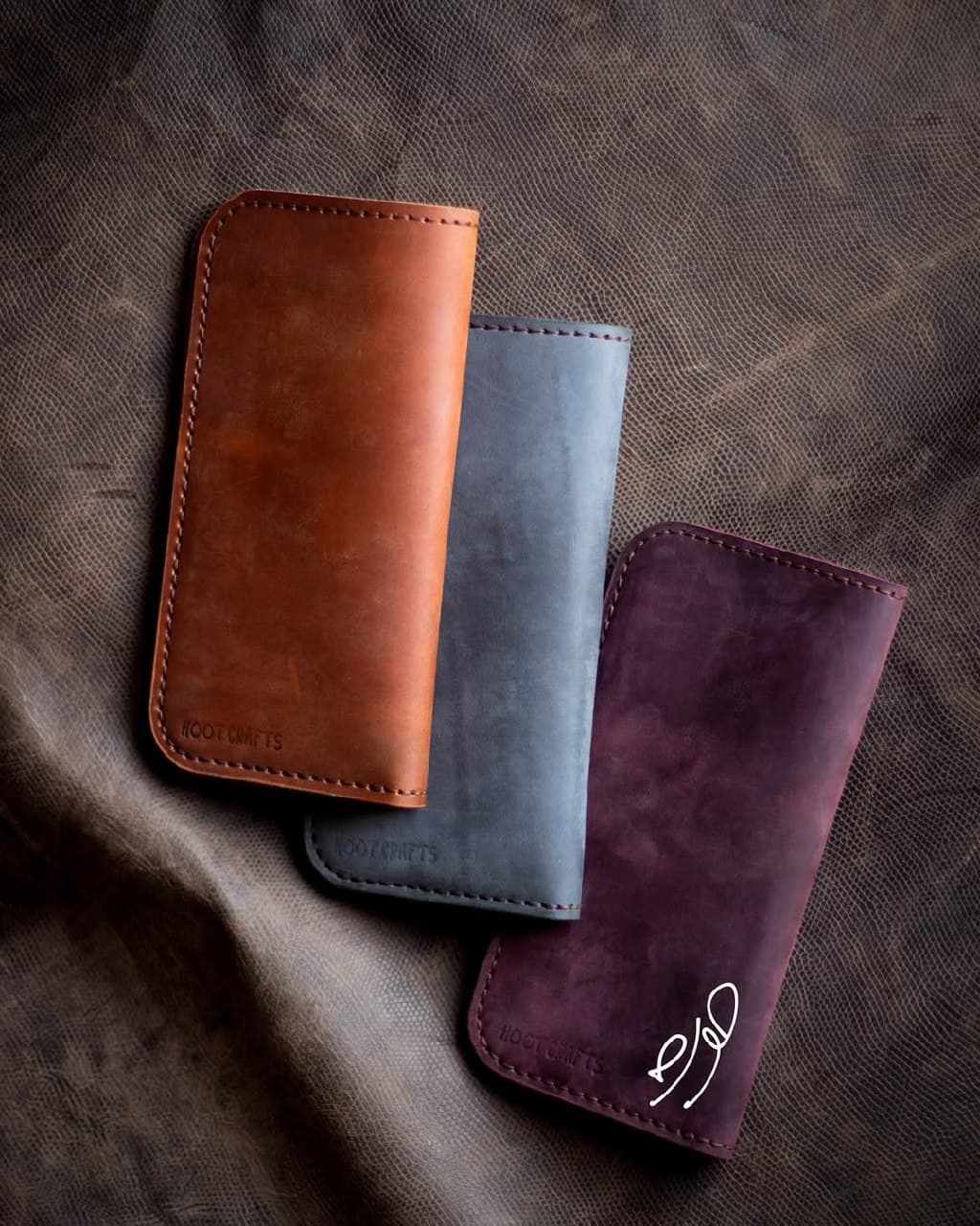 کیف پول کتی چرم طبیعی دست دوز مدل هورس