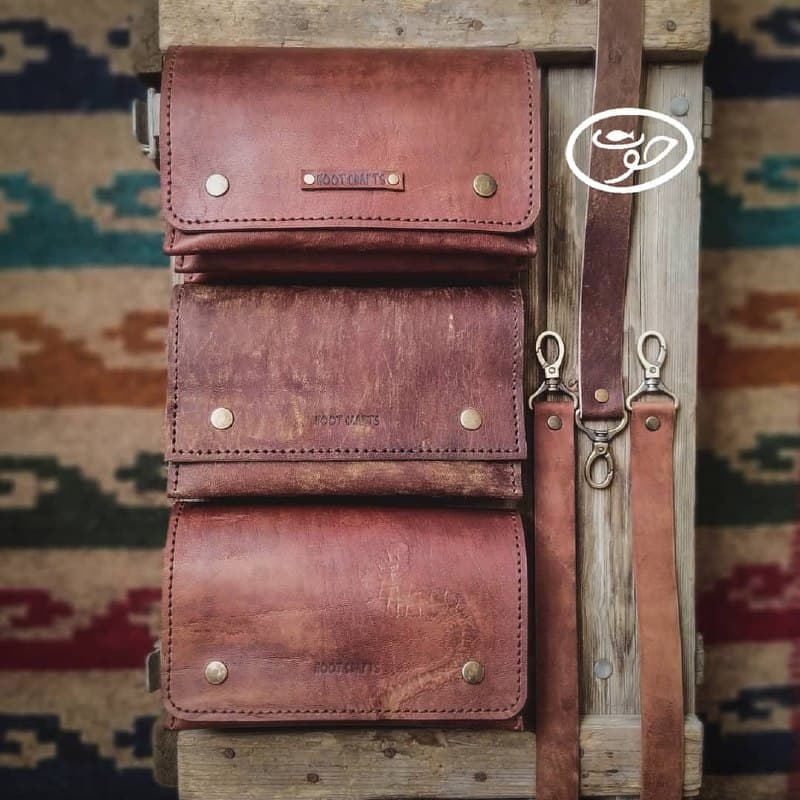 کیف کمری چرم شتر دست دوز مدل پتیه