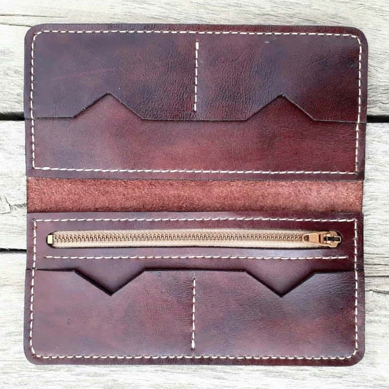 کیف پول جیبی چرم طبیعی دست دوز مردانه مدل هور