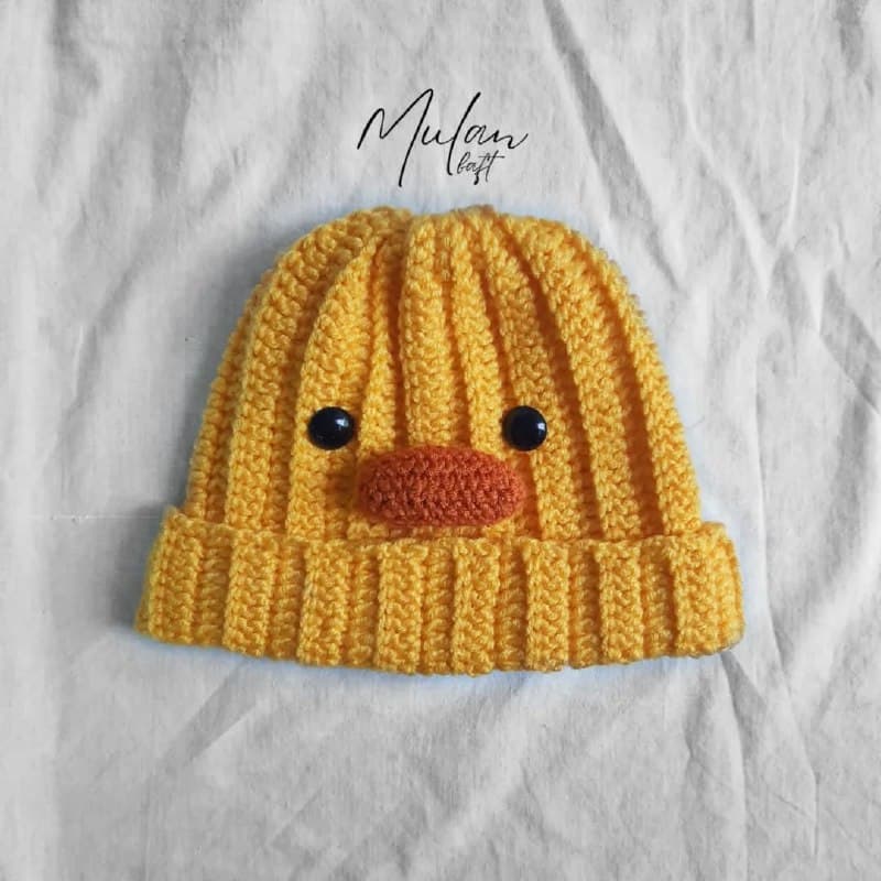 کلاه بافتنی دستباف طرح جوجه زرد