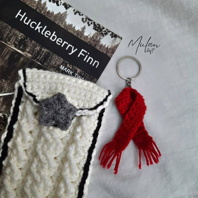 کیف بافتنی چندکاره طرح کاردیگن همراه با جاکلیدی