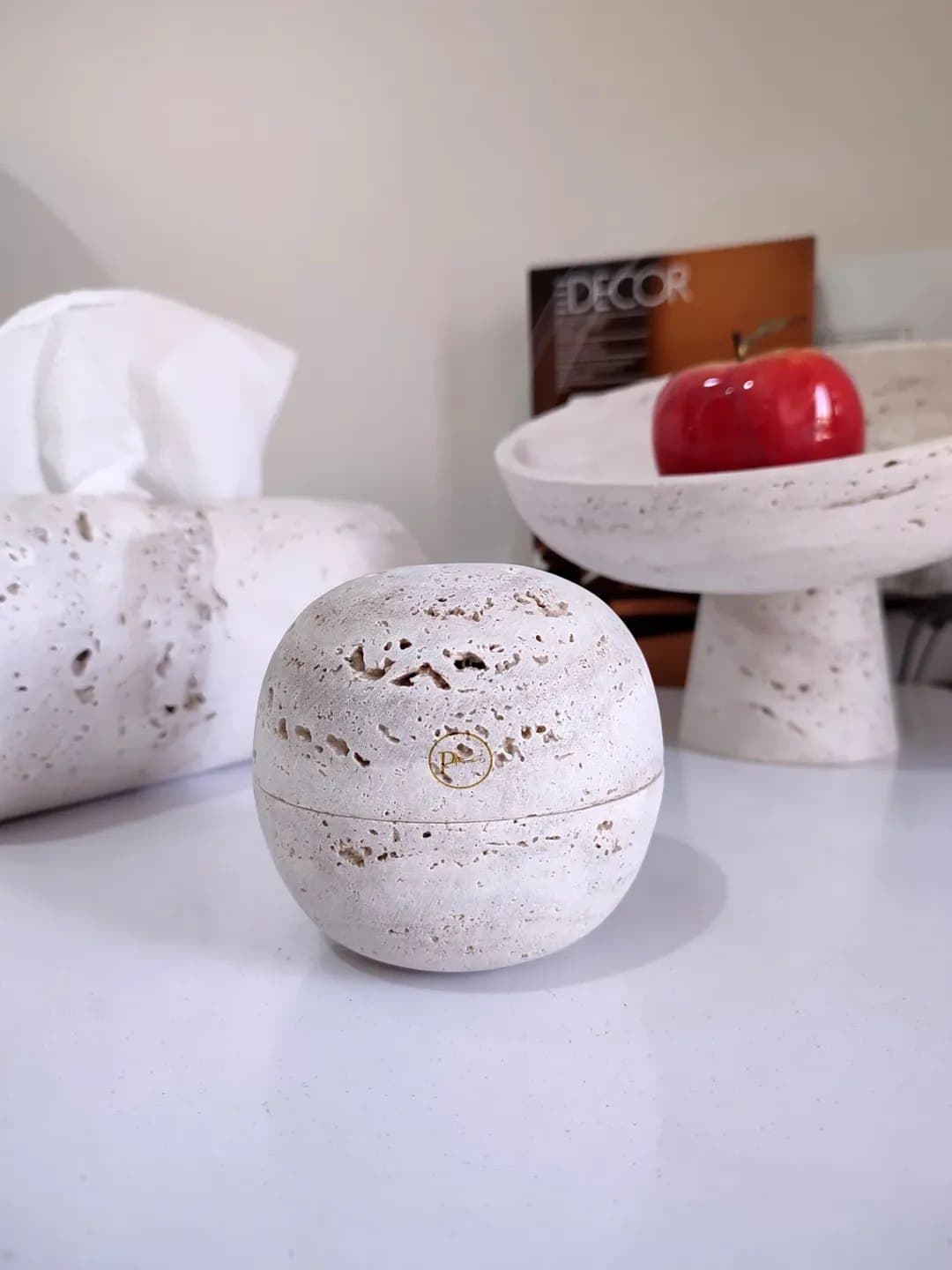 جاعودی سنگی تراورتن مدل کروی