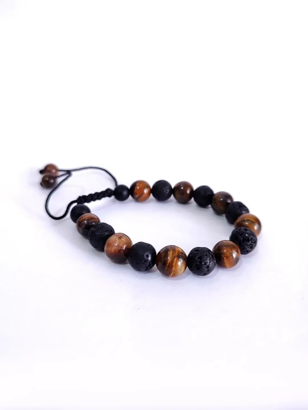 دستبند سنگ چشم ببر و لاوا