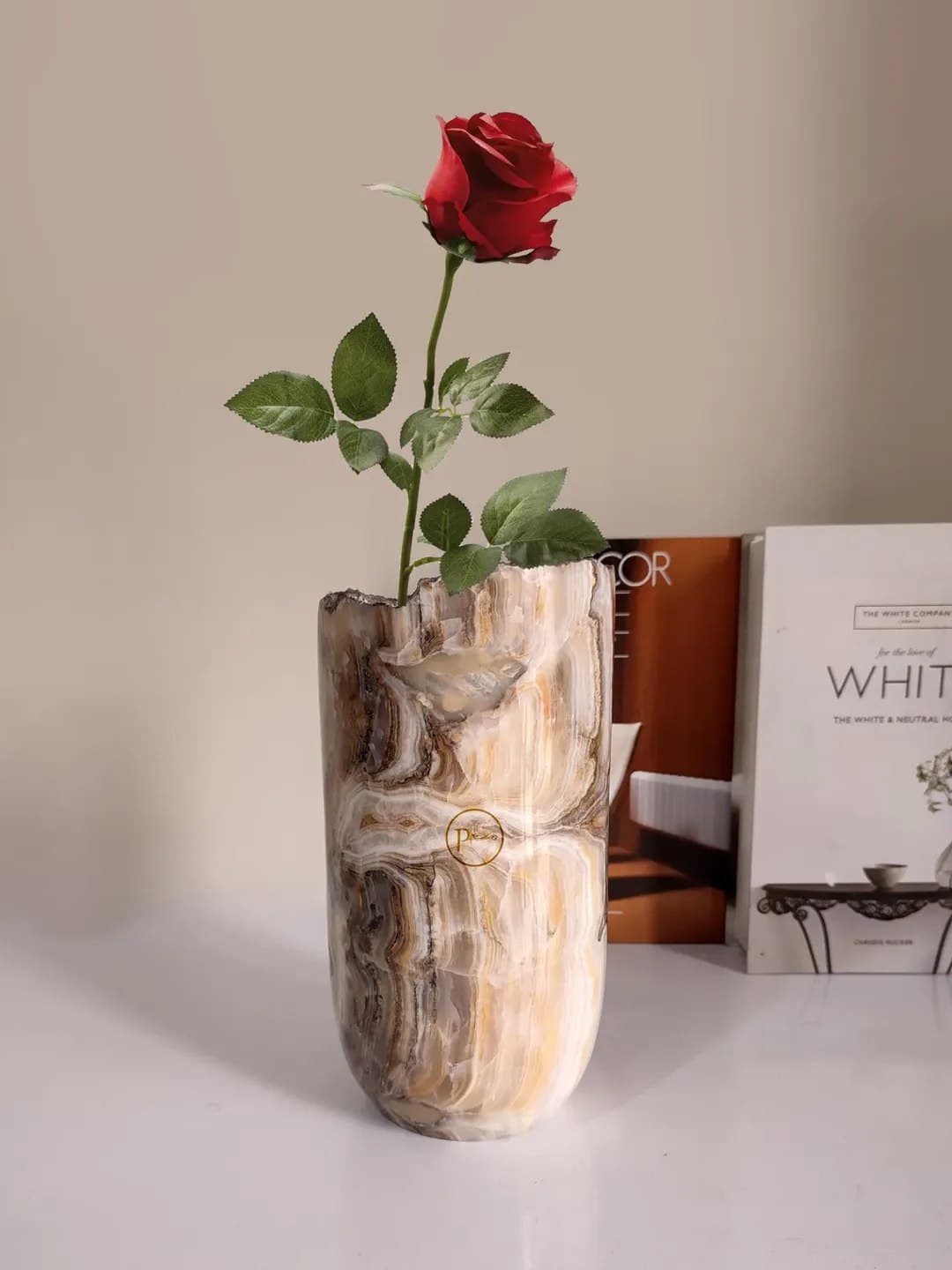 گلدان مرمر نباتی دفرمه طرح خورشید