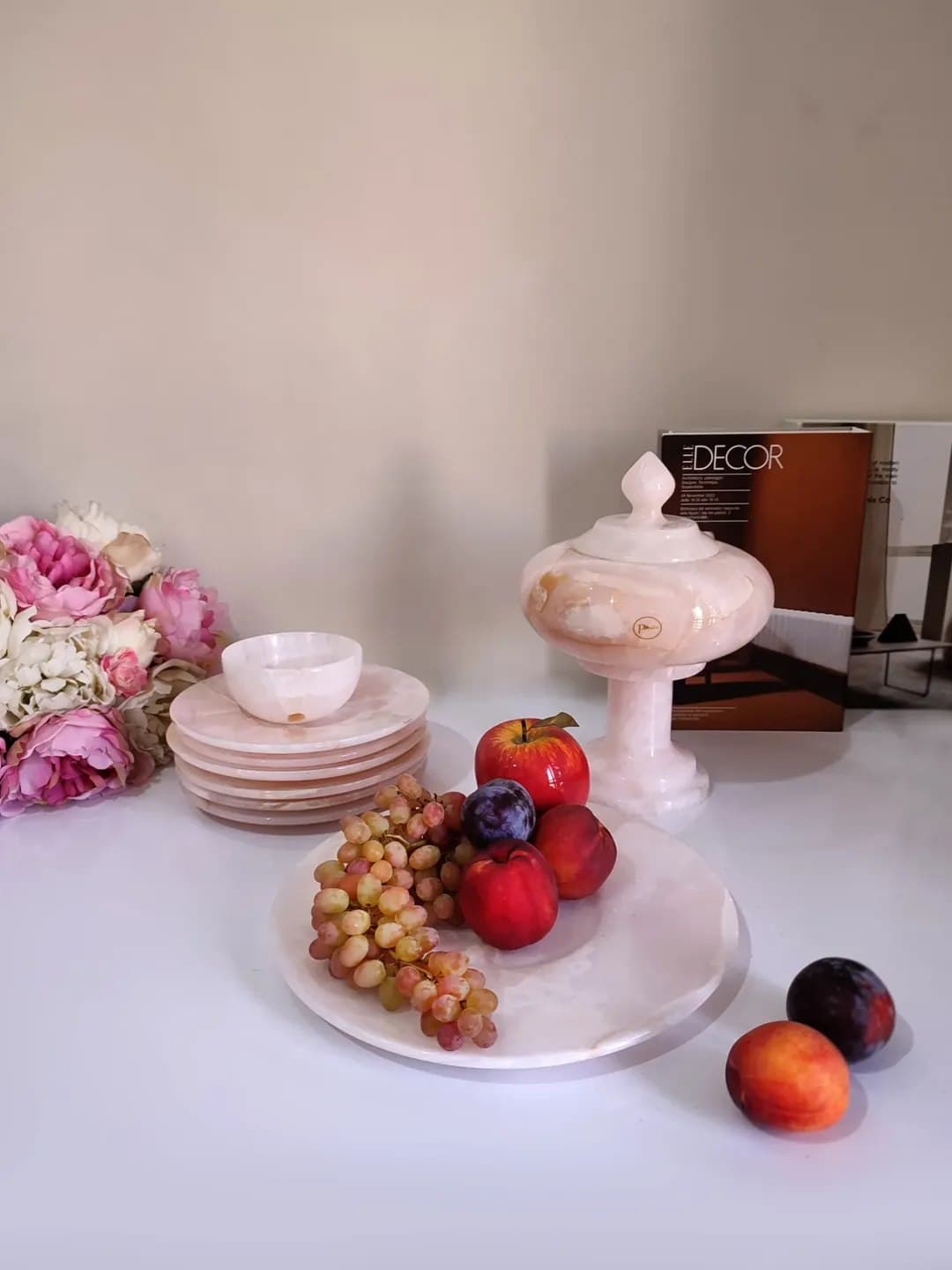 ست پذیرایی سنگ مرمر صورتی مدل پرنسس