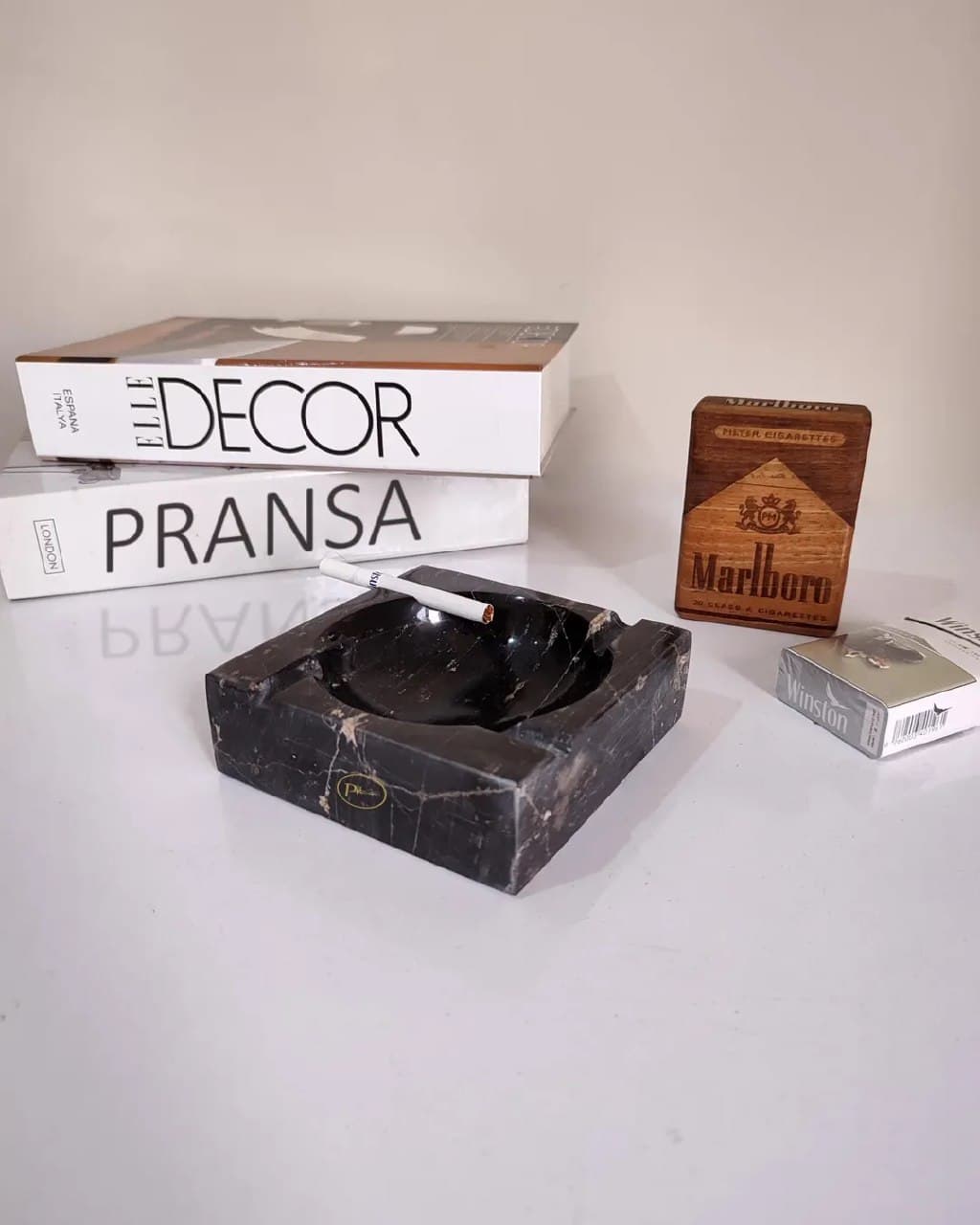 زیرسیگاری سنگی مرمر مشکی طرح ژولیت