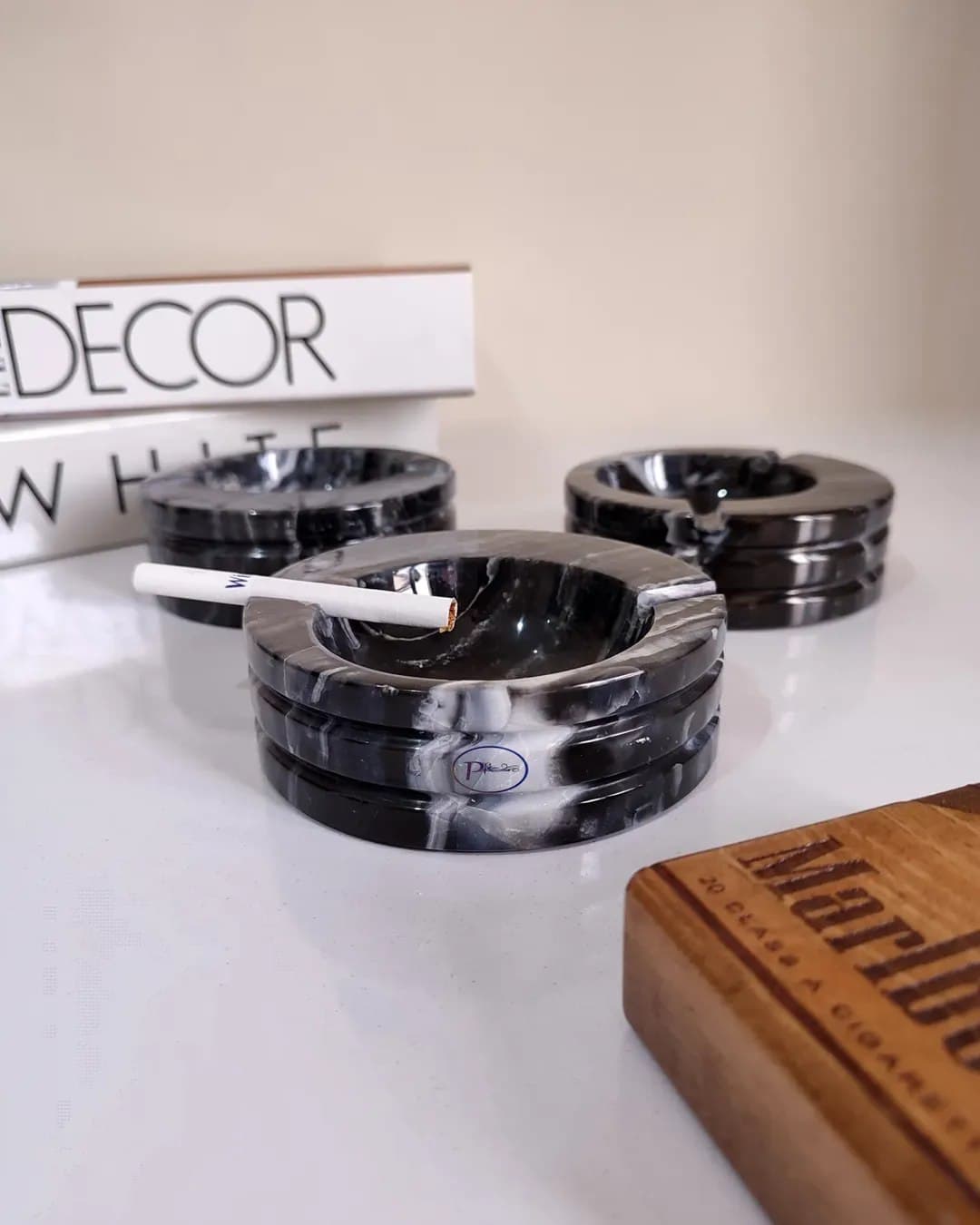 زیرسیگاری دکوراتیو سنگ مرمر مدل عجمی