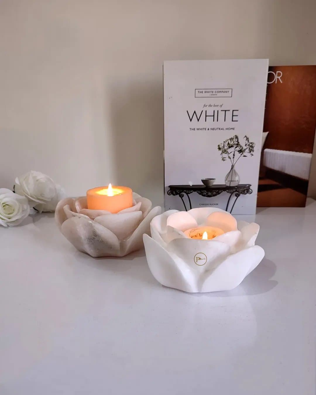 جاشمعی سنگی طرح گل رز