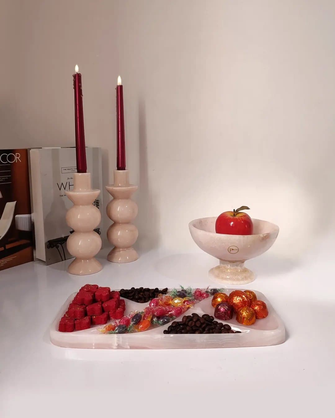 اردوخوری سنگی از جنس مرمر صورتی طرح سوفی