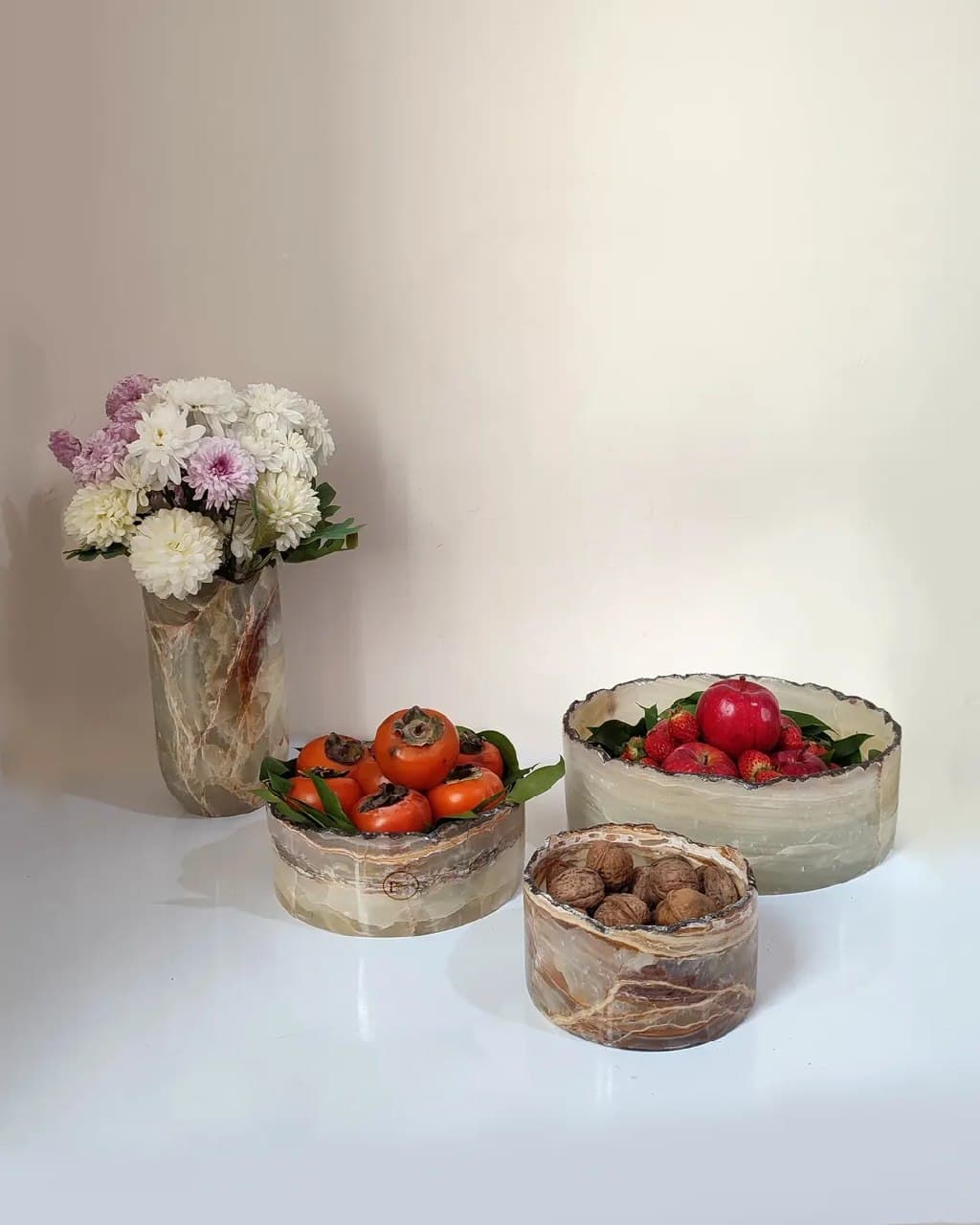 ست چهار تکه پذیرایی سنگ مرمر نباتی طرح دفرمه