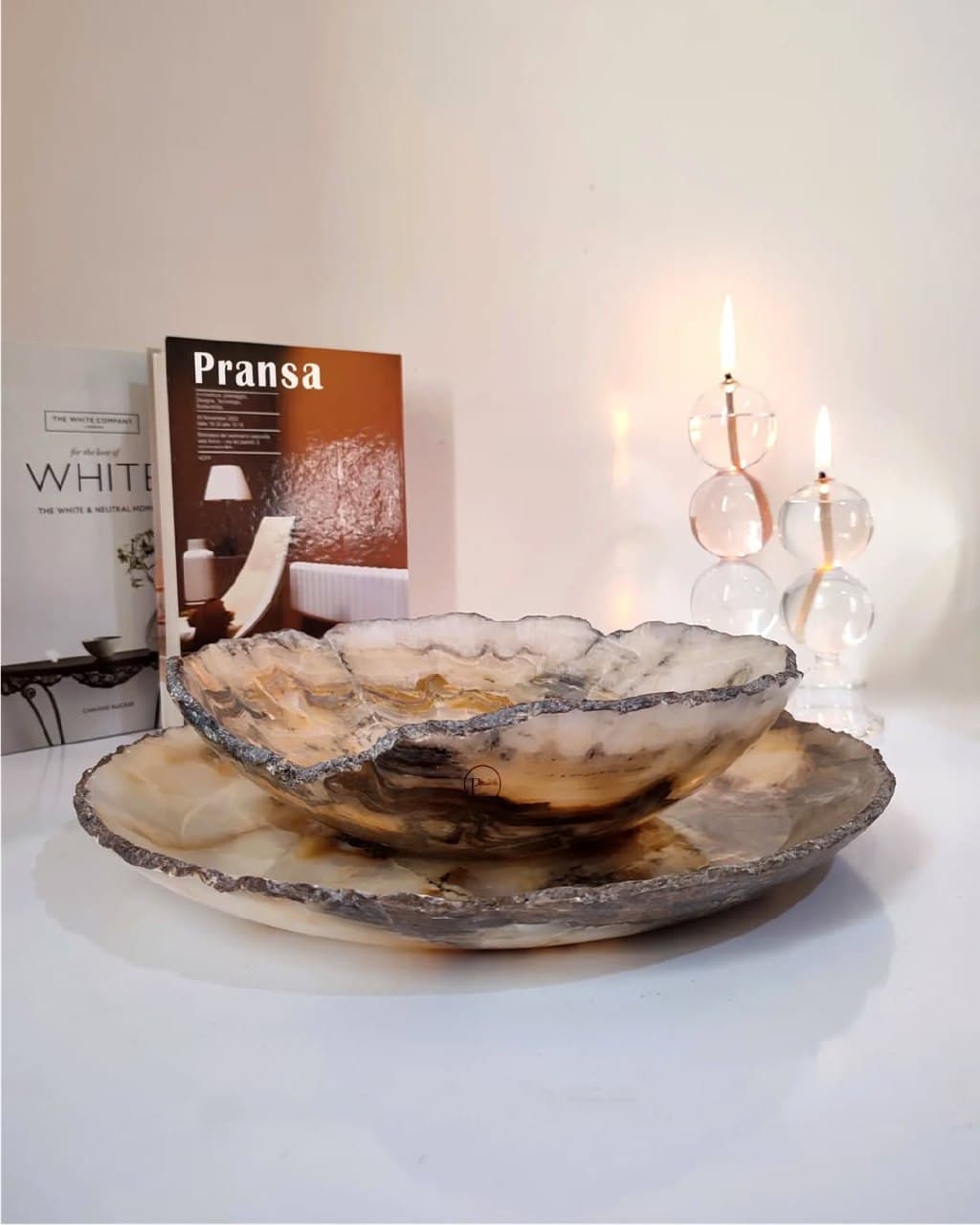 ست دکوری دیس و میوه خوری سنگ مرمر طرح مهدیس