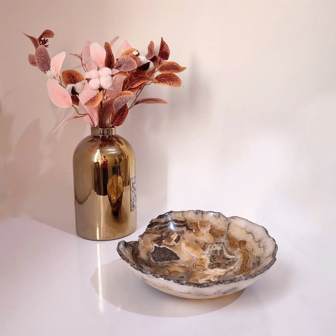 میوه خوری سنگی دفرمه مرمر طرح عسل